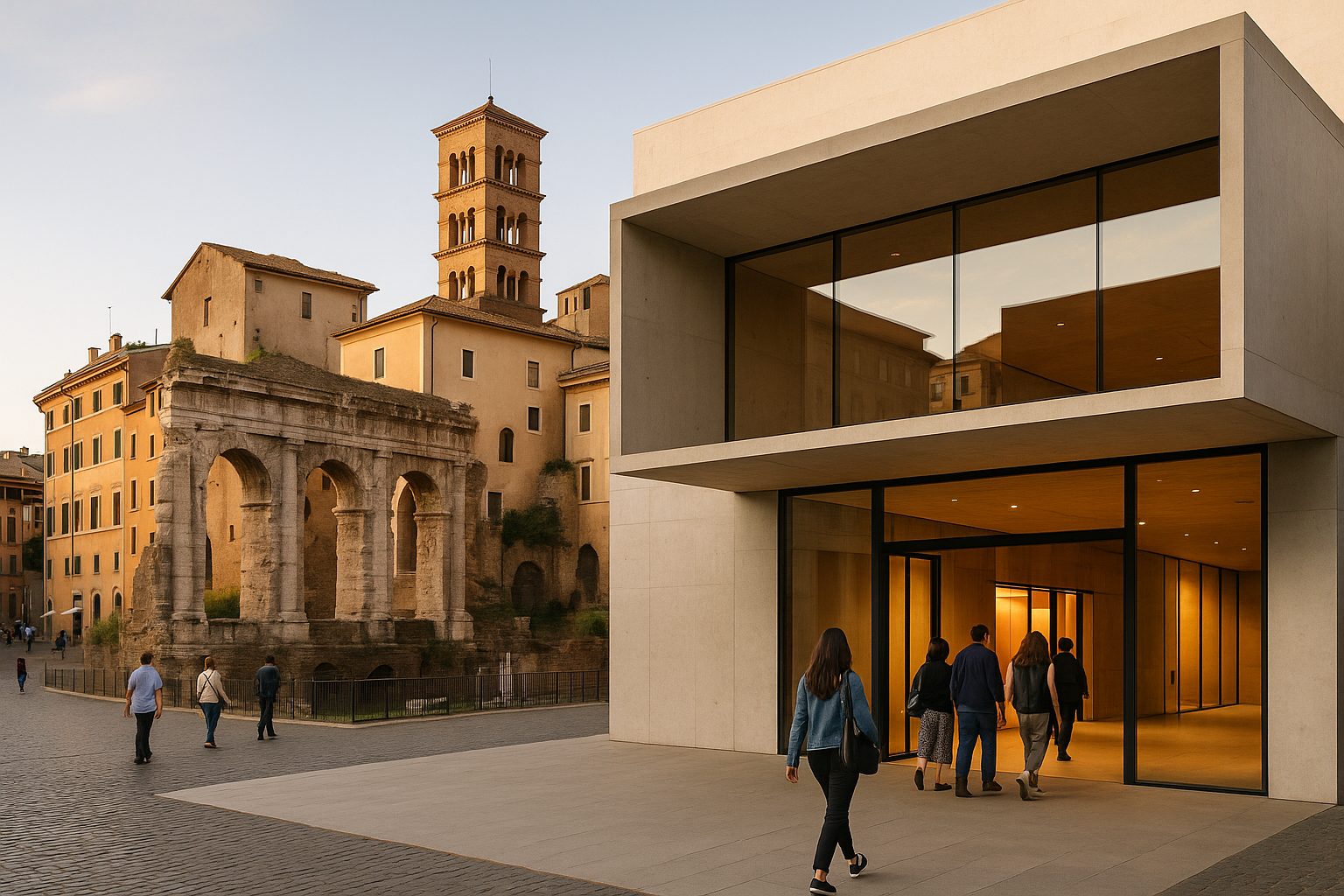Nuovo spazio culturale riqualificato a Roma in dialogo con architetture storiche